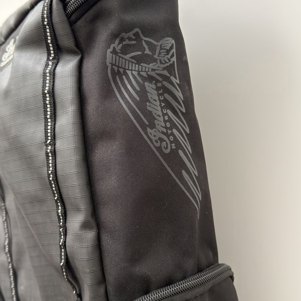 Indian Scout Motorcycle Ogio Backpack Black Gray Red Water Repel 18"x12" - Picture 3 of 16